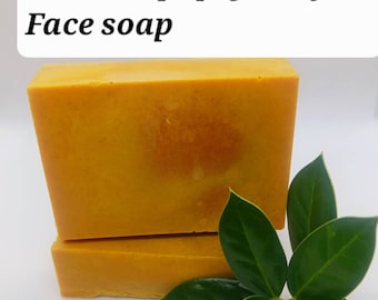 Sapone al miele di curcuma, kojico e papaya / Sapone per viso, interno cosce, gomiti e ginocchia