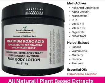 Maximum Kojic Acid Alpha Arbutin Niacinamide Watermelon Lotion | PHA Vitamin C | Sensitive Skin