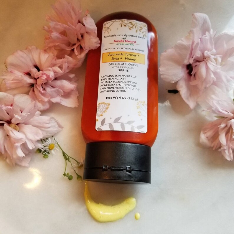 Turmeric Honey Facial Day Lotion SPF 15 Natural Glow Cream Etsy