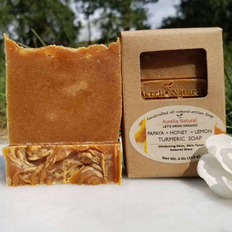 Turmeric Papaya Honey Lemon Soap Ripe Papaya Soap Skin Etsy