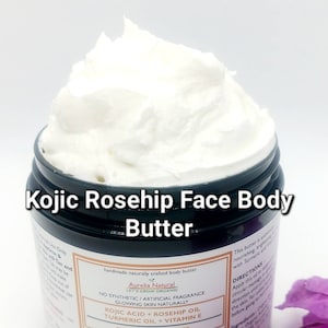 Kojic Acid Shea Body Butter: Rosehip & Turmeric Oil, Handmade