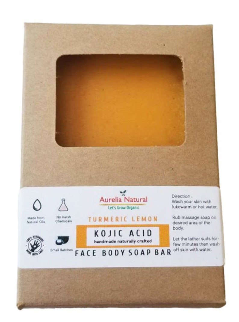 Kojic Lemon Turmeric Soap Face and Body High End Kojic Acid Handmade In USA image 1
