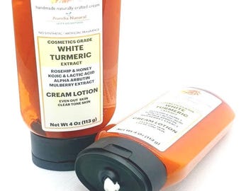 Creme de cúrcuma branca: ácido kójico, alfa arbutina - 4 oz feito à mão