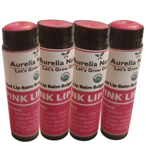 ORGANIC PINK LIP Balm | Cocoa Mango Butter Organic Bulgarian Lavender Essential oil | Lip Balm |  Gift for her