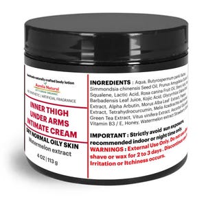 Inner Thigh Cream | Kojic Acid Alpha Arbutin Niacinamide | Lactic Acid | Intimate Underarms Area | Normal Sensitive Skin |Watermelon Extract