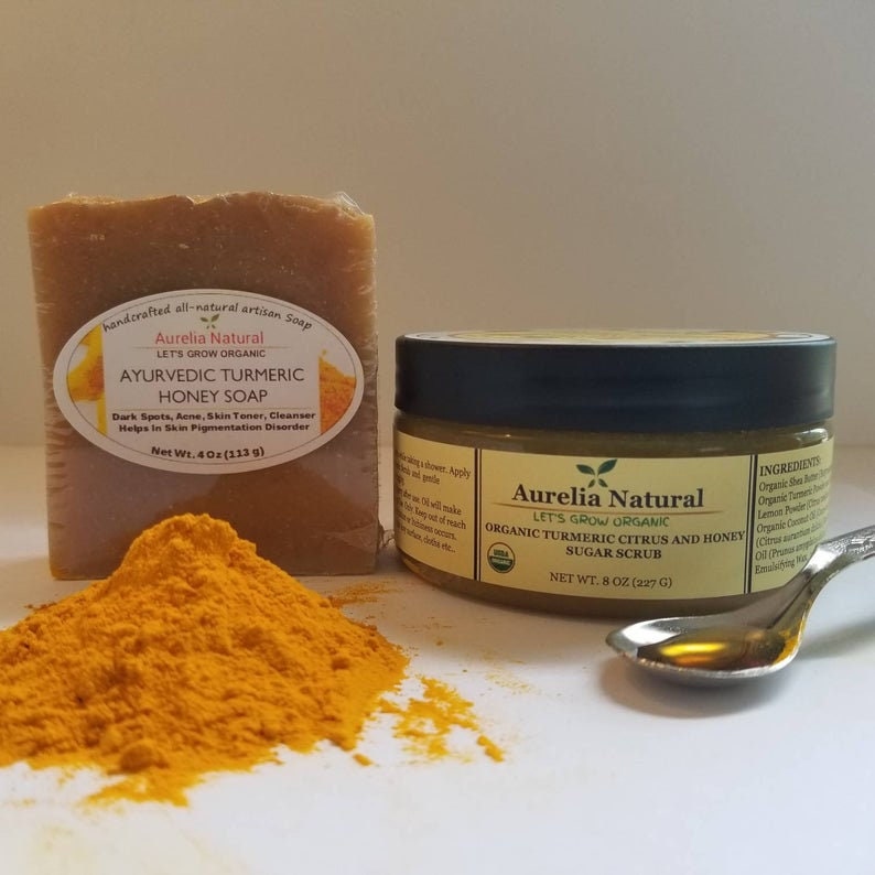 TURMERIC LEMON HONEY Skin brightening Soap Face Body Natural Etsy