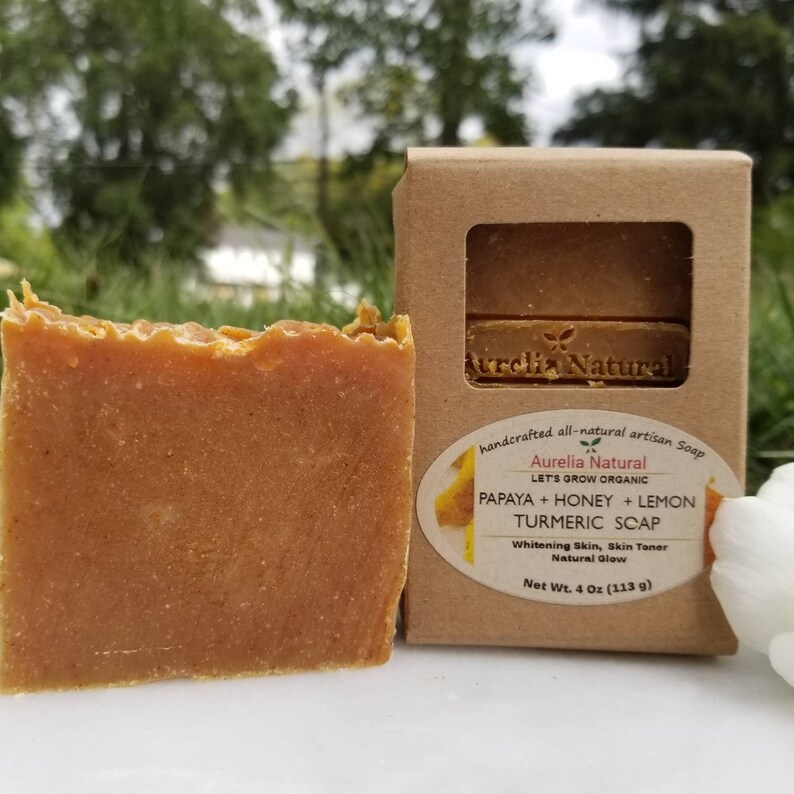 TURMERIC PAPAYA HONEY Lemon Soap Ripe Papaya Puree Soap Etsy