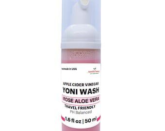 Handgjord Yoni Wash - Ros, Aloe Vera & ACV (Resestorlek)