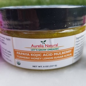 PAPAYA KOJIC Mulberry Turmeric Scrub | Vitamin C, All Natural Handmade