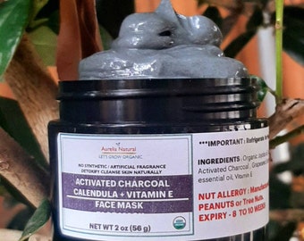 Organic Activated Charcoal Face Mask | Cleansing Mask  | Oily skin