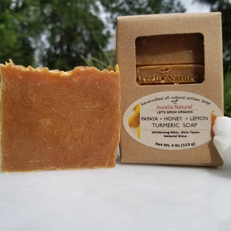 TURMERIC PAPAYA HONEY Lemon Soap Ripe Papaya Puree Soap Etsy