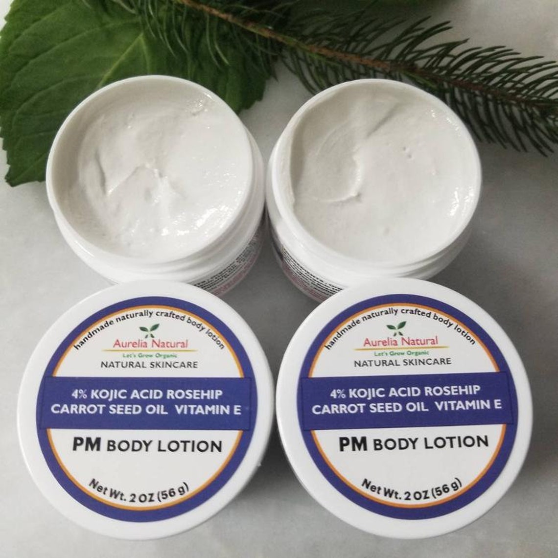 4 KOJIC ACID Body Lotion 2 oz Whitening Skin Rosehip Carrot Etsy