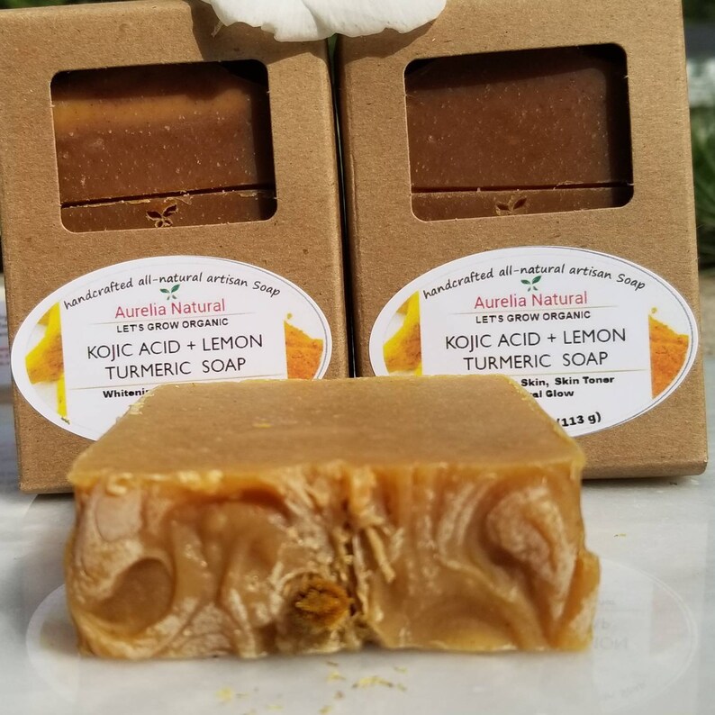 KOJIC LEMON TURMERIC Whitening Brightening Soap Face and Body Etsy