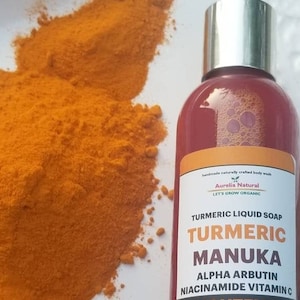 Turmeric Alpha Arbutin Manuka Honey Liquid Face Wash | Niacinamide Vitamin C | Rosehip Ginger | Lavender Tea tree