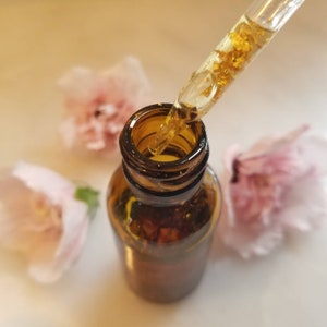 REAL 24K GOLD Serum | Sea Buckthorn Carrot Seed Rosehip  Vitamin E | Facial Serum | Jasmine Rose 2oz