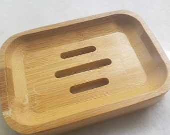 NATURAL BAMBOO SOAP Dish / Eco Friendly Soap Dish / Super Cute and Light weight Keep Your Soap Dry / Plastic Free Dish Try