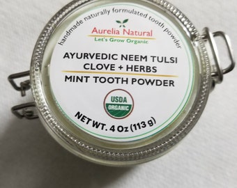 Ayurvedic Neem Holy Basil Mint Tooth Powder | Zero Waste | Hint of Peppermint