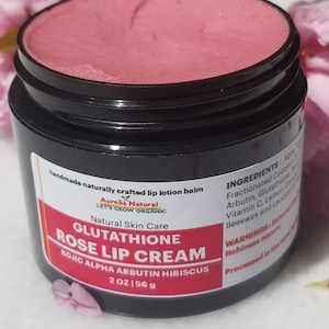 Glutathione Kojic Lip Cream Alpha Arbutin Hibiscus Hyaluronic Acid Handmade Small Batch image 1