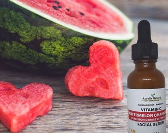 Refreshing Watermelon Chamomile Extract Vitamin C Serum | 2 oz | Hyaluronic DMAE | Handmade in USA