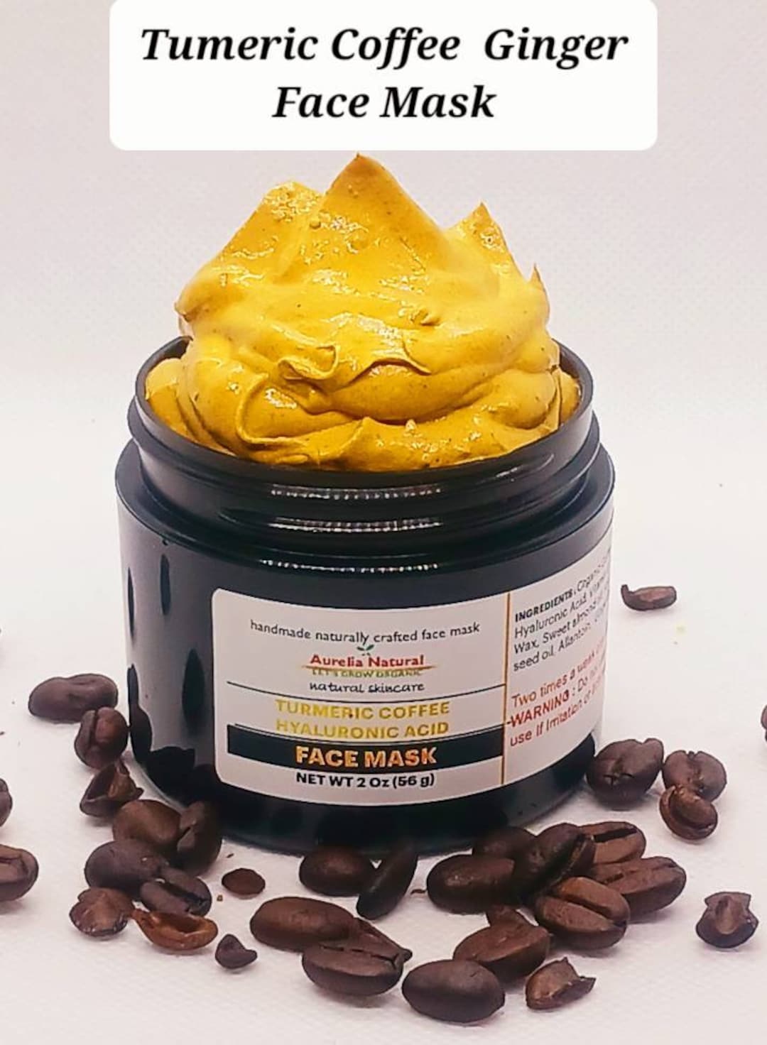 Turmeric Coffee Hyaluronic Acid Exfoliating Scrub Face Mask All Natural