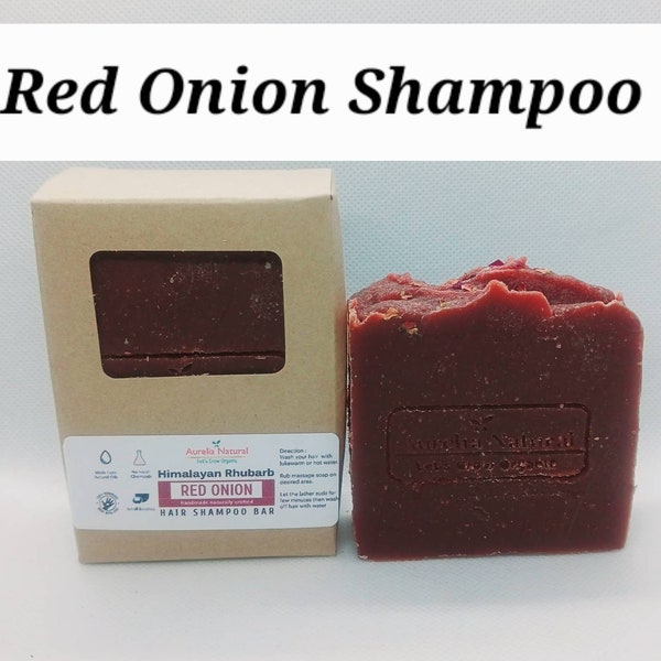 Red Onion Himalayan Rhubarb Shampoo Ayurvedic Shampoo bar Hair growth Zero waste All Natural Made in USA