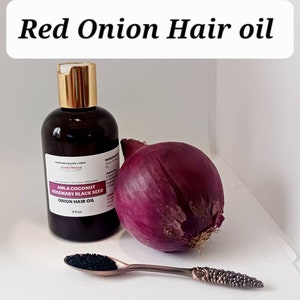 Red Onion Hair Oil: Amla, Coconut, Rosemary & Black Seed