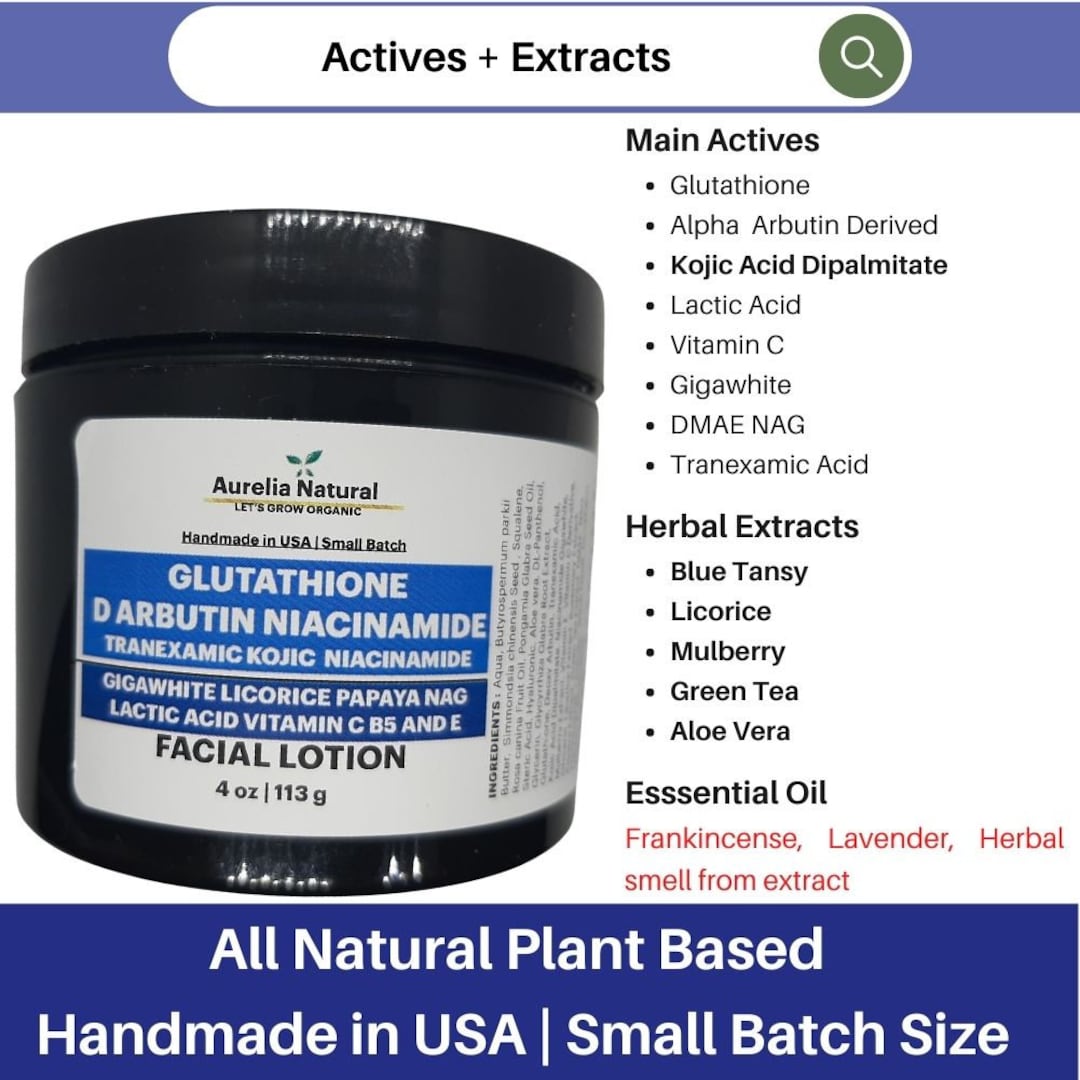 Glutathione Arbutin Lactic Acid Blue Lotion Kojic Acid Tranexamic Acid
