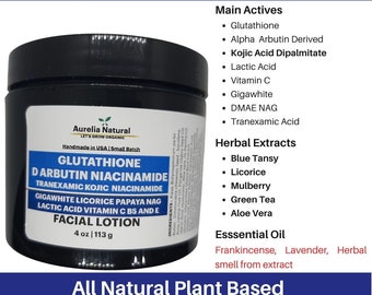 Glutathione Arbutin Lactic Acid Blue Lotion |  Kojic Acid Tranexamic Acid | 4 oz