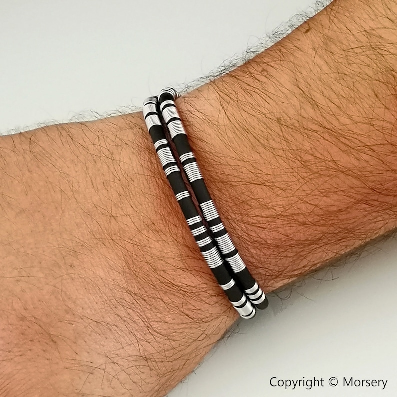 Custom morse code bracelet for men personalised mens etsy uk