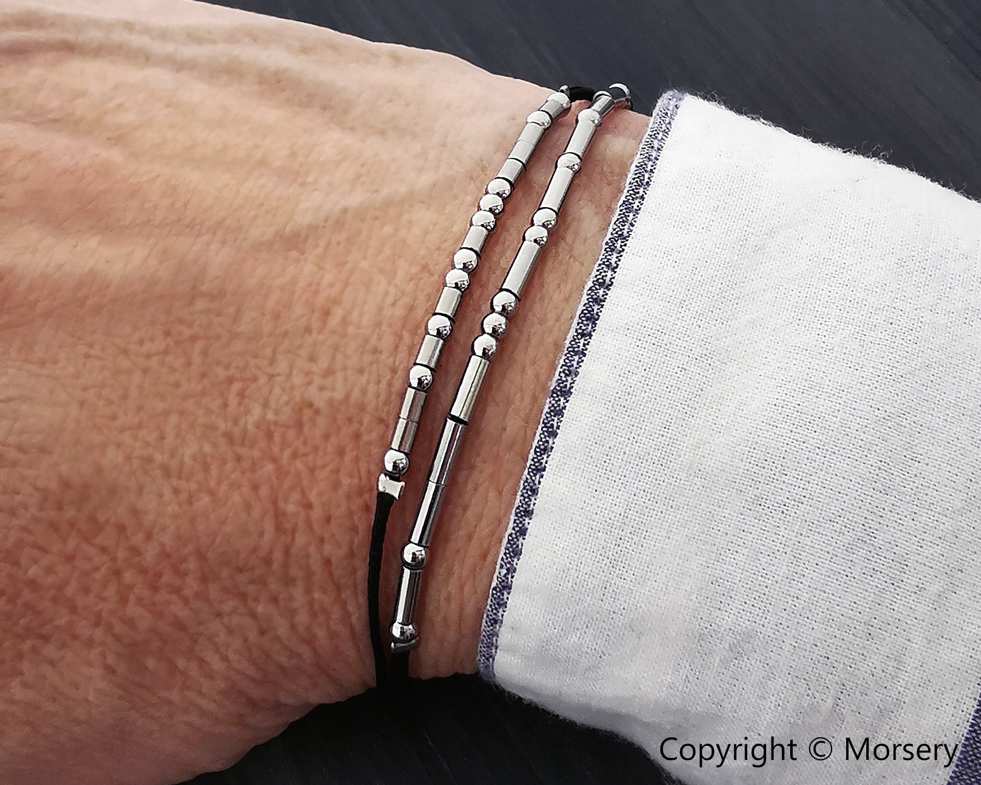 KDQUEERY Morse Code Bracelets for Women Men, String Bracelets,  Inspirational Bracelets Gifts for Couples Mom Daughter Best Friend  Adjustable bracelets