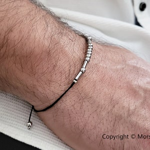 Stainless Steel Morse Code Bracelet, Couples Morse Code Bracelet,  Personalised Bracelet, Best Friend Gift, Secret Message 