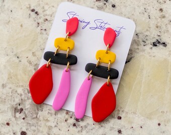 Ember Lightweight Clay Statement Dangle Earrings