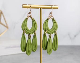 Custom Bridesmaid Alona Lightweight Clay Statement Dangle Earrings