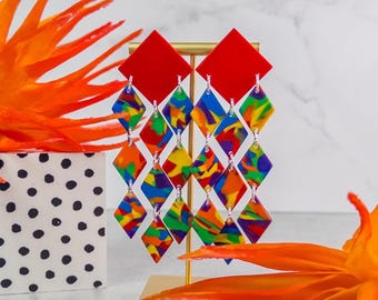 Pride Month Ashtyn Dangle Boho Polymer Clay Earrings