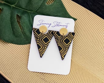Nebula Black History Month Juneteenth Dangle Boho Polymer Clay Earrings