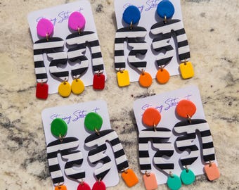 Charli Large Oversized Fun Festive Handmade Dangle Earrings