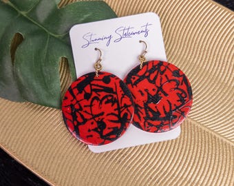 Averi Black History Month Juneteenth Dangle Boho Polymer Clay Earrings