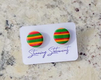 Amara Round Circle Lightweight Clay Stud Earrings