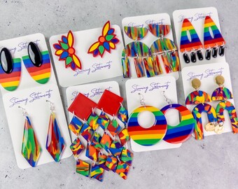 Pride Month Dangle Boho Polymer Clay Earrings