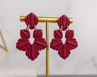 Nylah Flower Textured Polymer Clay Earrings