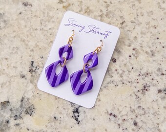Brooke Diamond Shaped Lightweight Clay Statement Dangle Earrings