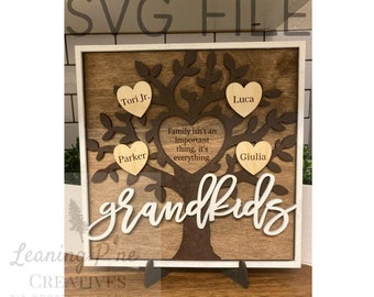 Drzewo genealogiczne SVG, plik 3D Glowforge do cięcia laserowego (pobranie cyfrowe)