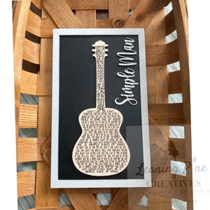 Simple Man Lyric Sign Wooden 3D Simple Man Guitar Lyrics Gift For Son Nephew Wedding Simple Man Lynyrd Skynyrd Lyrics Wood Engraved 3D Sign
