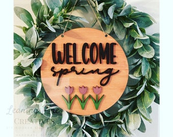 Spring Shiplap Paint Kit File Glowforge Digital Spring Paint Kit Round Spring Kit Spring Sign DIY Paint Kit SVG File Spring File Laser File