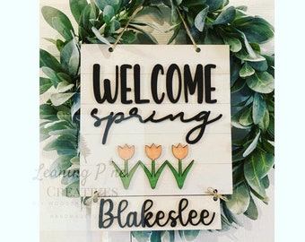 Spring Shiplap Paint Kit File Glowforge Digital Spring Paint Kit Last Name Spring Sign DIY Paint Kit SVG File Spring File Laser File