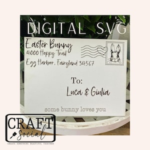 Easter Bunny Mail Envelope SVG Laser Ready File Bestseller File Glowforge Digital Bunny Mail Personalized SVG File Spring File Laser File