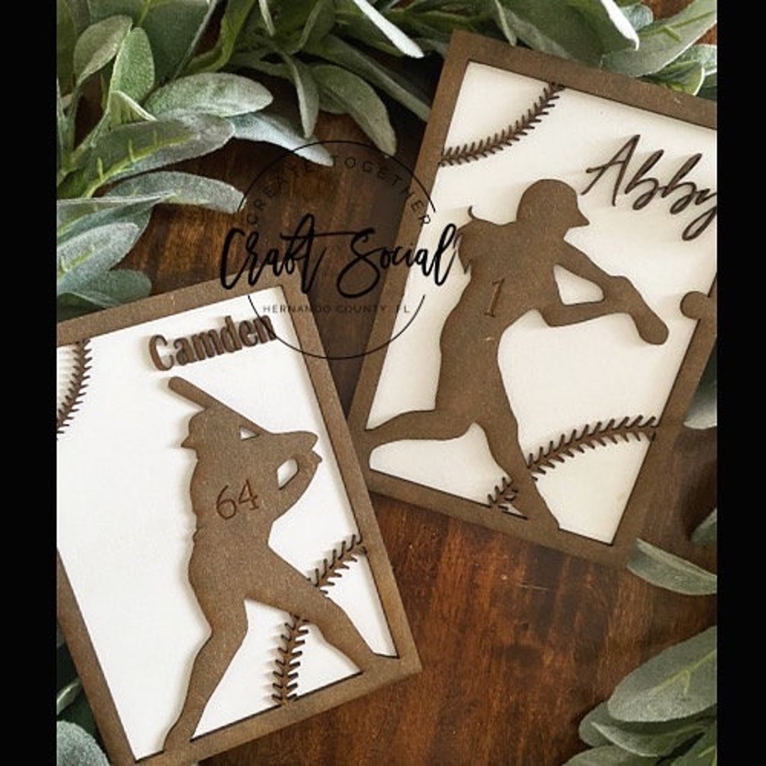 Baseball Softball Personalized Player Plaques 3D Name and Number Wooden ...