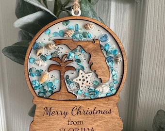 Merry Christmas From Florida Ornament Beach Coastal Christmas Gift