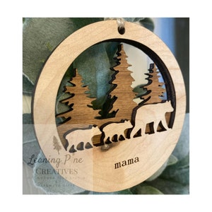 Digital SVG File Mama Bear Ornament SVG Glowforge Laser File Digital Download Baby Bear Papa Bear Ornament Christmas Gift Bestseller