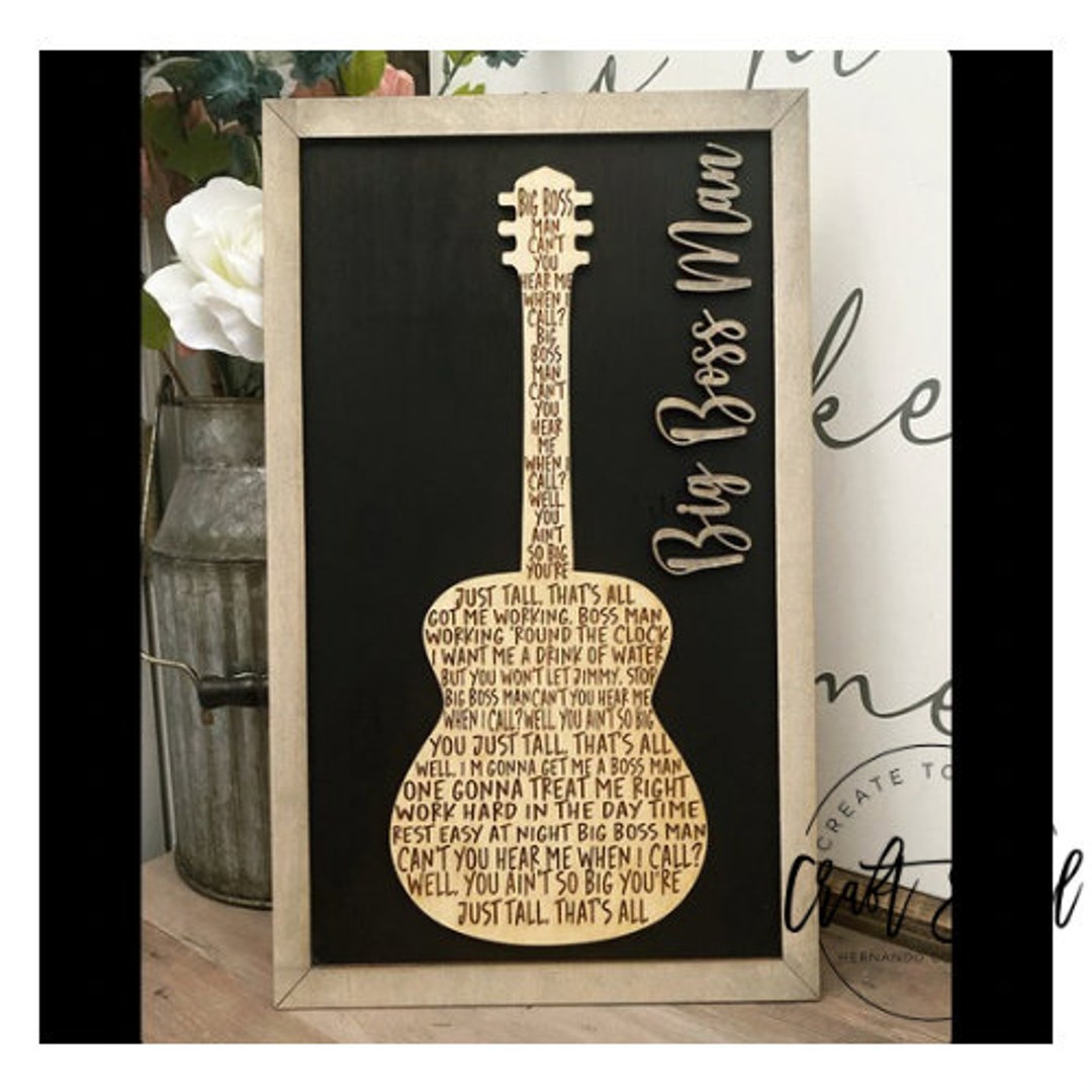 Guitar Song Lyric Sign Favorite Song Gift Fathers Day Wedding Gift Any ...